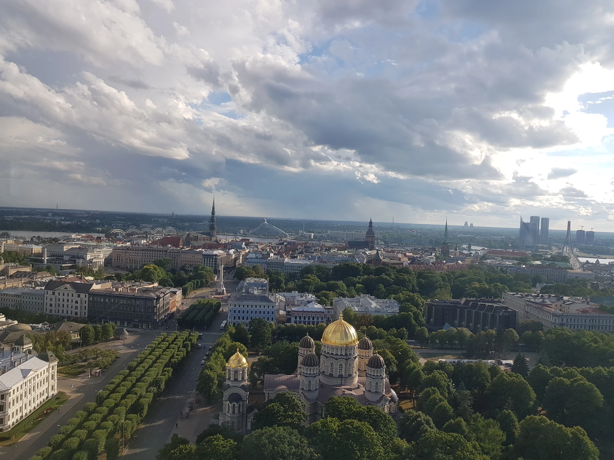 Utsikt över Riga, kan ha varit från Radisson Hotellet. Vi bodde inte där.